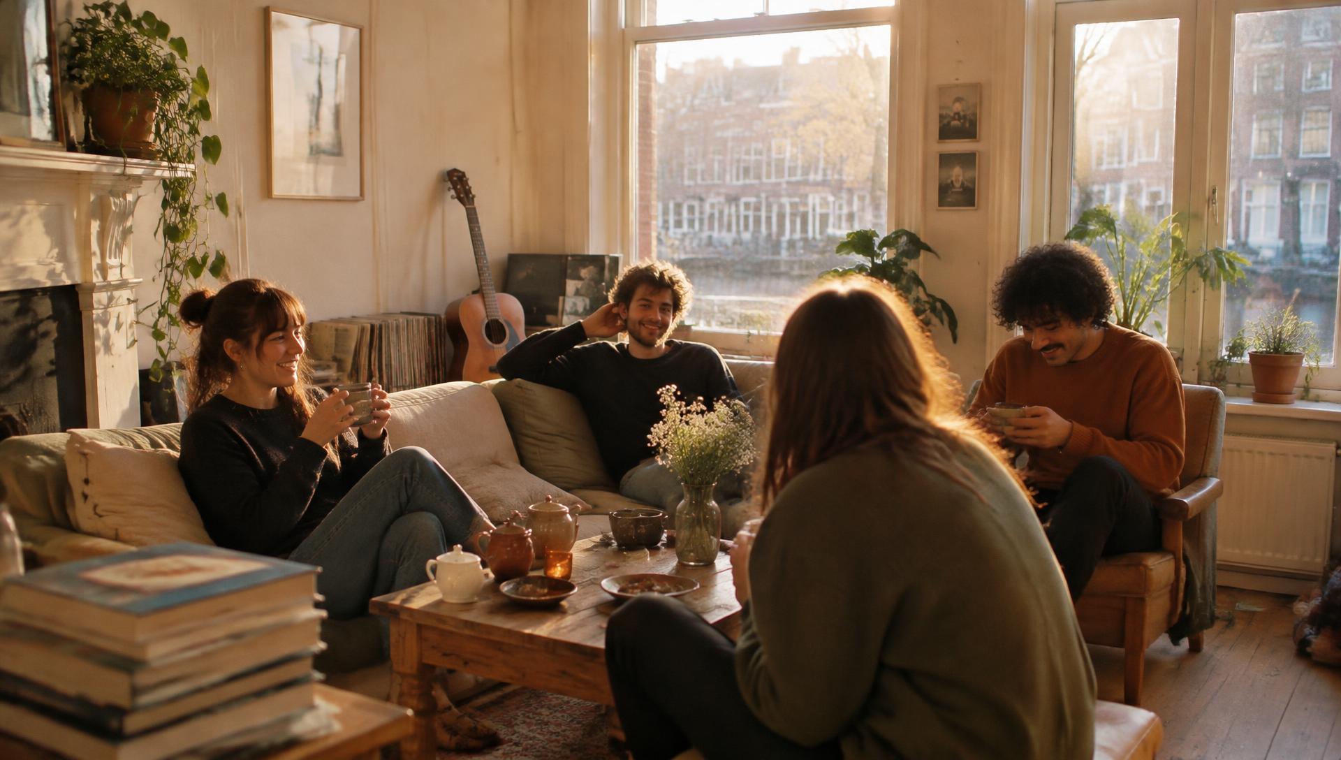Een avondje samen in een gedeelde woonkamer